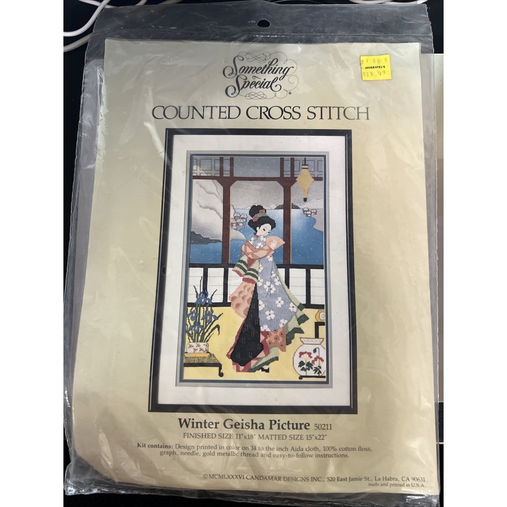 Something Special Counted Cross Stitch WINTER GEISHA PICTURE‎ 11" x 18" 50211